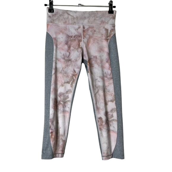 Athleta Other - Athleta Girl Spliced Chit Chat Capri Leggings Gray Pink Girls Large 12